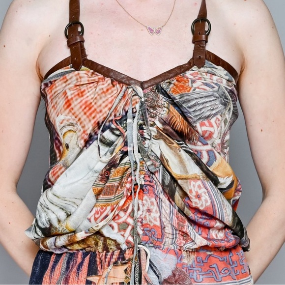 ALL SAINTS Silk Leather Suzetta Playsuit in Zoraida Print - Picture 2 of 6